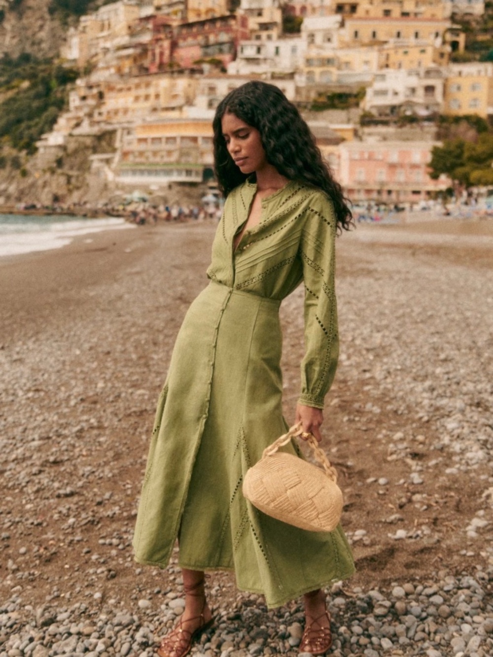Sezane Jolane Skirt Olive - Size 2